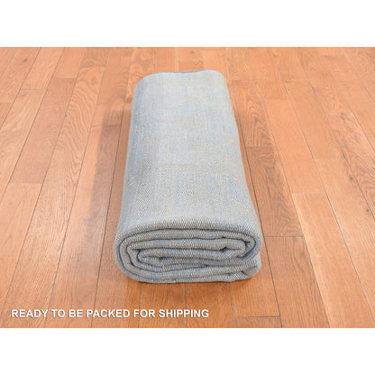 Flat Weave Wool Hand Woven Rug Blue No Border 5.0X6.10 -O087932