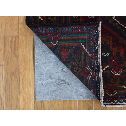 Tribal & Geometric Wool Hand Knotted Rug Red Red 3.10X7.0 -O087935
