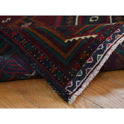 Tribal & Geometric Wool Hand Knotted Rug Red Red 3.10X7.0 -O087935