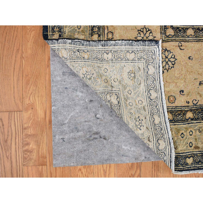 Antique Wool Hand Knotted Rug Blue Midnight Blue 9.4X13.9 -O087939