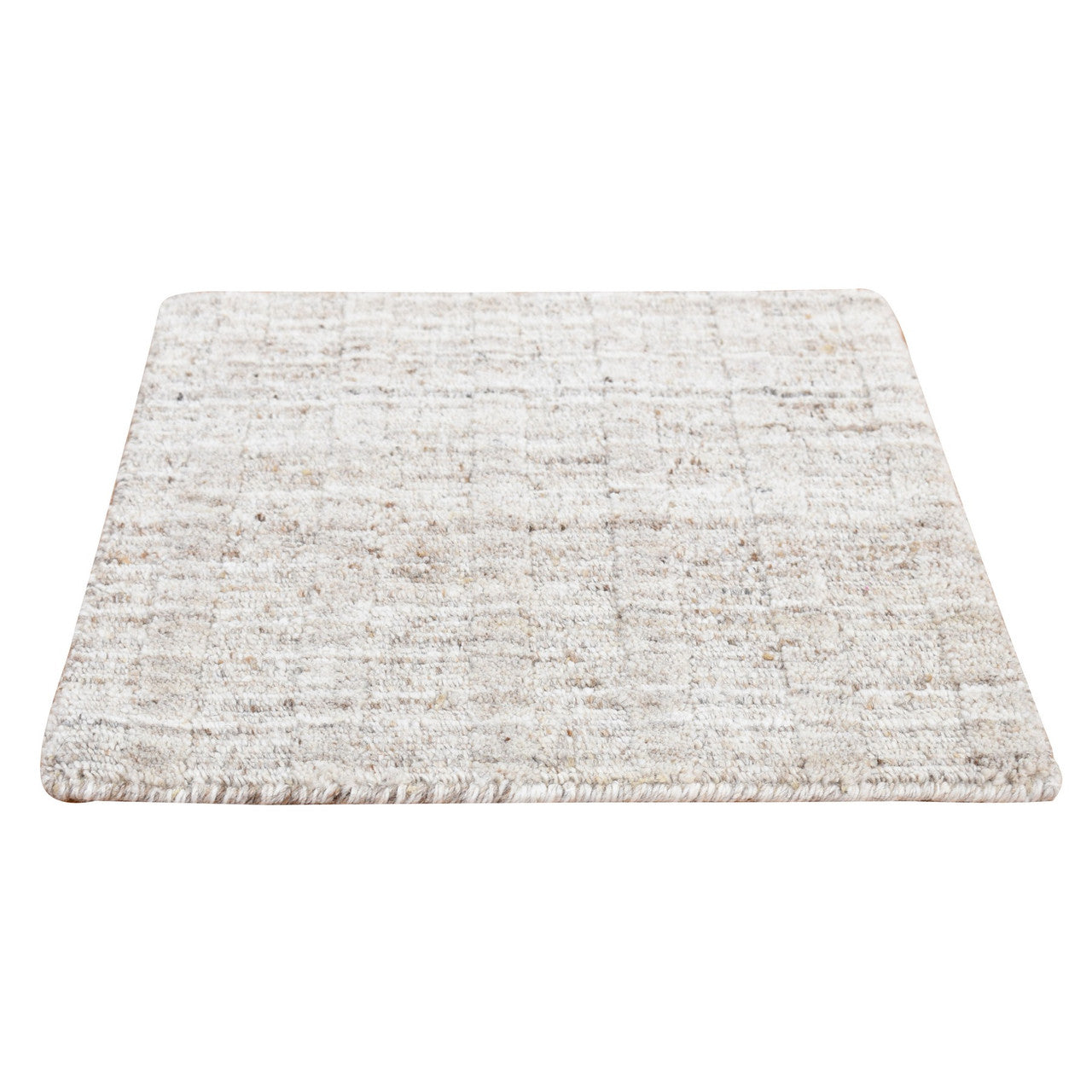 Gray 1'6" x 1'6" Modern and Contemporary Handloom Wool Rug - Sku: O087943