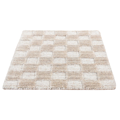 Modern and Contemporary Wool Hand Loomed Rug Grey No Border 1.6X1.6 -O087944
