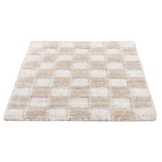 Modern and Contemporary Wool Hand Loomed Rug Grey No Border 1.6X1.6 -O087944