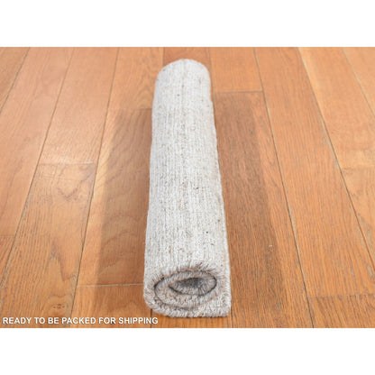 Modern and Contemporary Wool Hand Loomed Rug Grey No Border 1.6X1.6 -O087944
