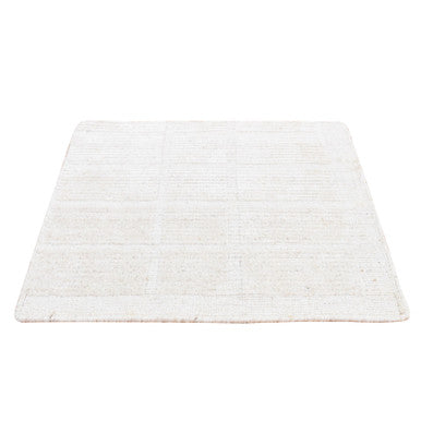 Modern and Contemporary Wool Hand Loomed Rug Ivory No Border 1.6X1.6 -O087945