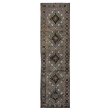Tribal & Geometric Wool Hand Knotted Rug Brown Brown 2.3X8.3 -O087951