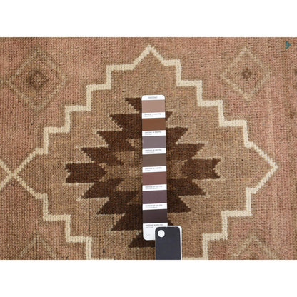 Tribal & Geometric Wool Hand Knotted Rug Brown Brown 2.3X8.3 -O087951