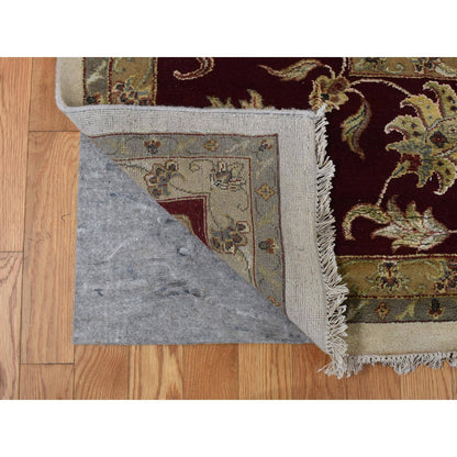Rajasthan Wool & Silk Hand Knotted Rug Ivory Red 12.0X18.2 -O087952