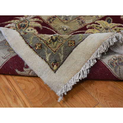 Rajasthan Wool & Silk Hand Knotted Rug Ivory Red 12.0X18.2 -O087952
