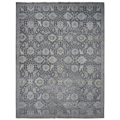Oushak And Peshawar Wool & Silk Hand Knotted Rug Grey Gray 12.0X15.8 -O087953