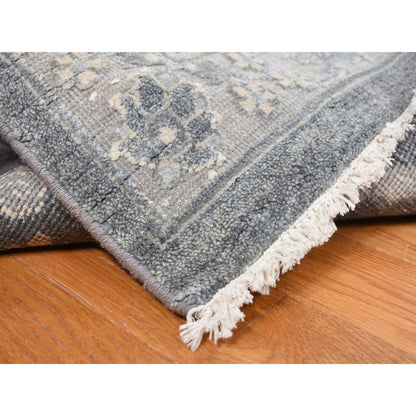 Oushak And Peshawar Wool & Silk Hand Knotted Rug Grey Gray 12.0X15.8 -O087953