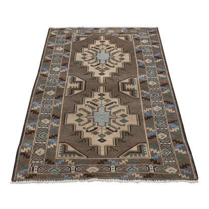 Tribal & Geometric Wool Hand Knotted Rug Brown Brown 3.0X5.2 -O087959