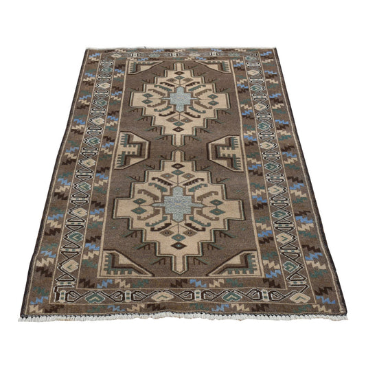 Tribal & Geometric Wool Hand Knotted Rug Brown Brown 3.0X5.2 -O087959
