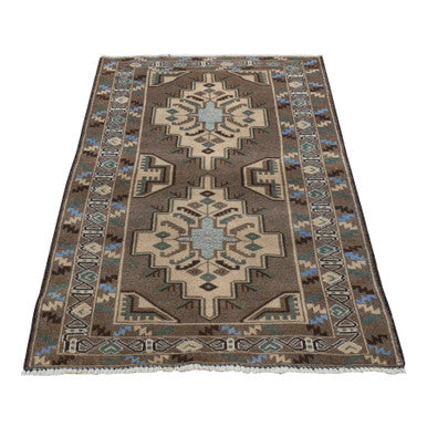 Tribal & Geometric Wool Hand Knotted Rug Brown Brown 3.0X5.2 -O087959