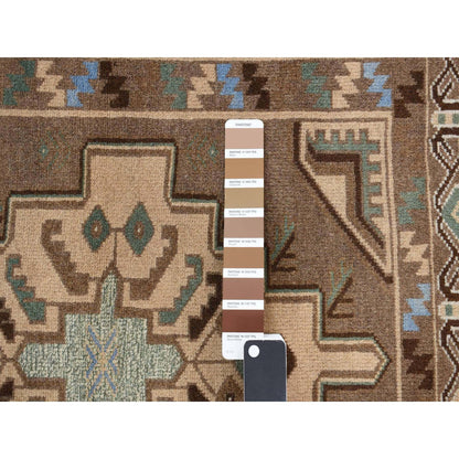Tribal & Geometric Wool Hand Knotted Rug Brown Brown 3.0X5.2 -O087959