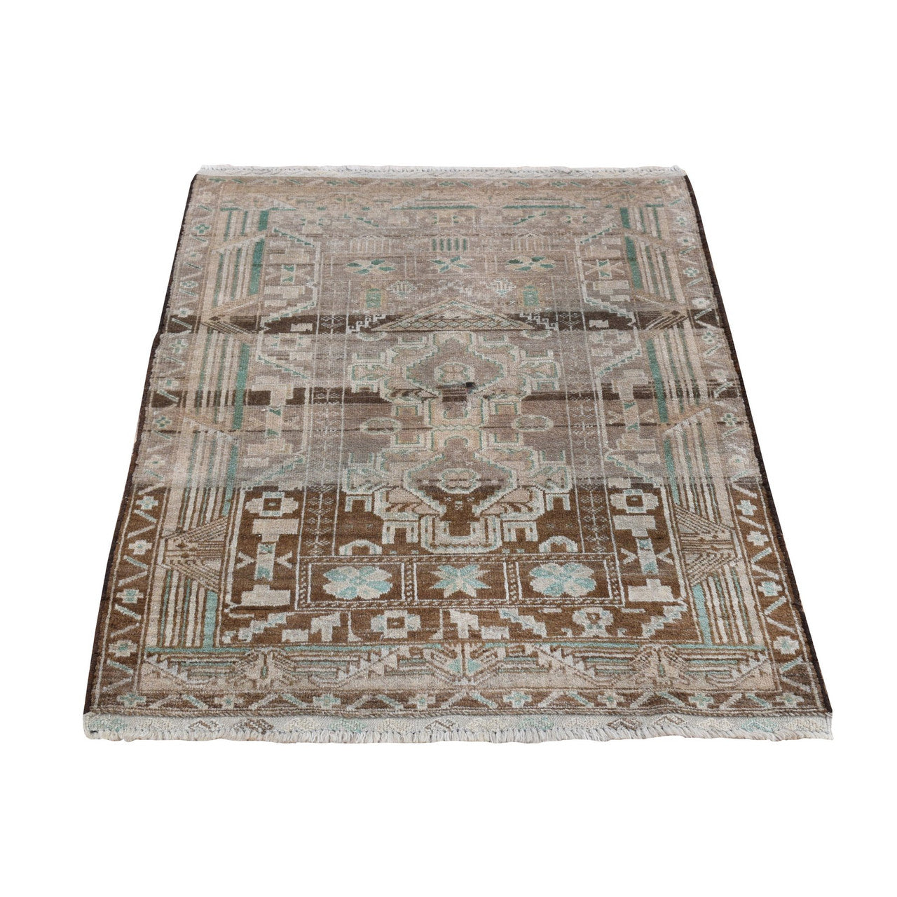 Tribal & Geometric Wool Hand Knotted Rug Brown Brown 2.9X3.9 -O087960