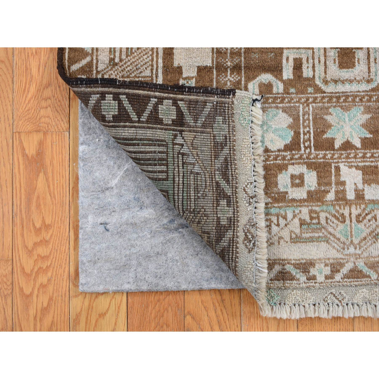 Tribal & Geometric Wool Hand Knotted Rug Brown Brown 2.9X3.9 -O087960