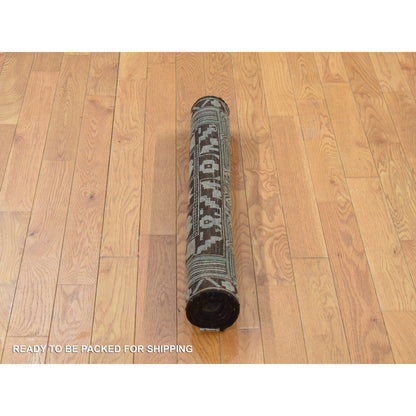 Tribal & Geometric Wool Hand Knotted Rug Brown Brown 2.9X3.9 -O087960