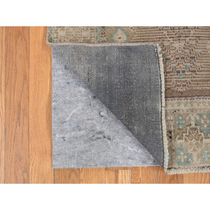 Tribal & Geometric Wool Hand Knotted Rug Grey Gray 4.1X9.2 -O087961