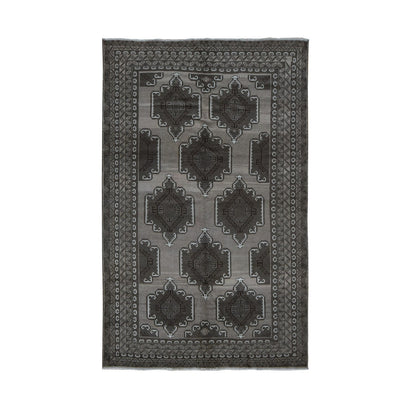 Tribal & Geometric Wool Hand Knotted Rug Grey Gray 6.3X9.10 -O087964