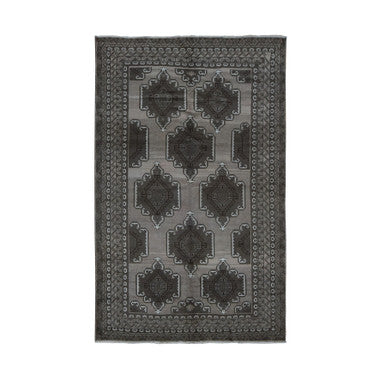 Tribal & Geometric Wool Hand Knotted Rug Grey Gray 6.3X9.10 -O087964