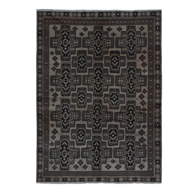 Tribal & Geometric Wool Hand Knotted Rug Brown Brown 6.6X8.10 -O087967