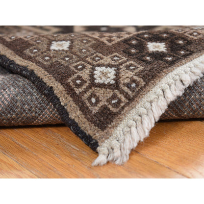 Tribal & Geometric Wool Hand Knotted Rug Brown Brown 6.6X8.10 -O087967