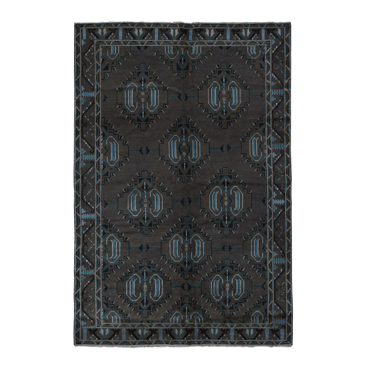 Brown 6'8" x 9'9" Tribal & Geometric Hand knotted Wool Rug - Sku: O087968