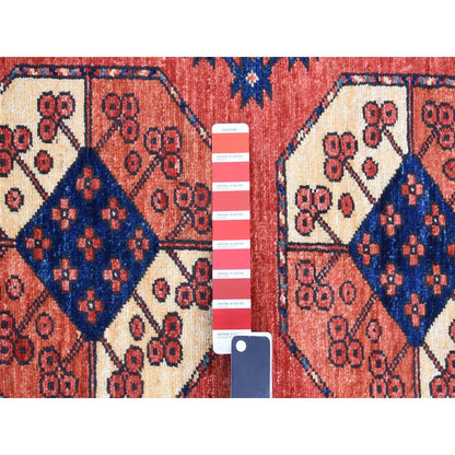 Tribal & Geometric Wool Hand Knotted Rug Red Red 2.10X9.9 -O087969