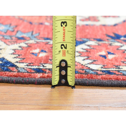 Tribal & Geometric Wool Hand Knotted Rug Red Red 2.10X9.9 -O087969