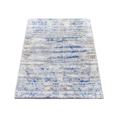 Modern and Contemporary Wool & Silk Hand Knotted Rug Blue 2.0x3.1 -O087972