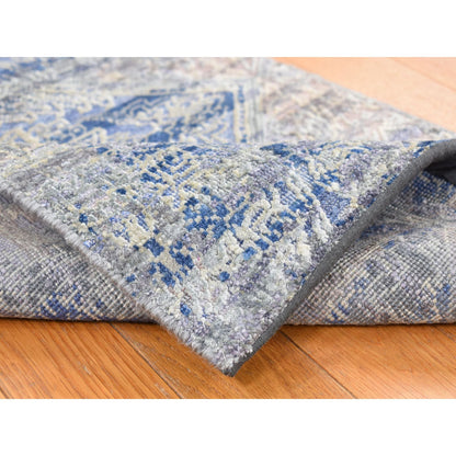 Modern and Contemporary Wool & Silk Hand Knotted Rug Blue 2.0x3.1 -O087972