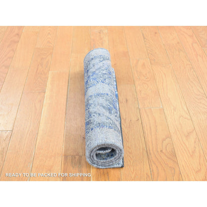 Modern and Contemporary Wool & Silk Hand Knotted Rug Blue 2.0x3.1 -O087972