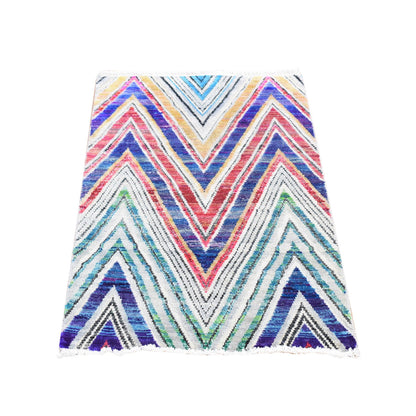 Modern and Contemporary Wool & Silk Hand Knotted Rug Red No Border 2.0X3.3 -O087974