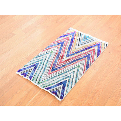 Modern and Contemporary Wool & Silk Hand Knotted Rug Red No Border 2.0X3.3 -O087974