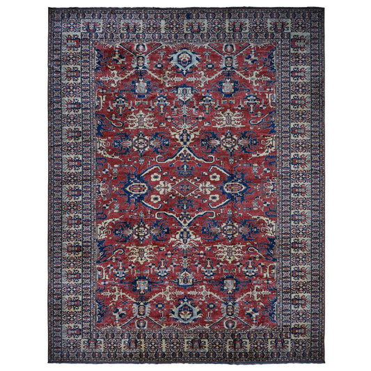 Kazak Wool Hand Knotted Rug Red Ivory 15.9X19.10 -O087978