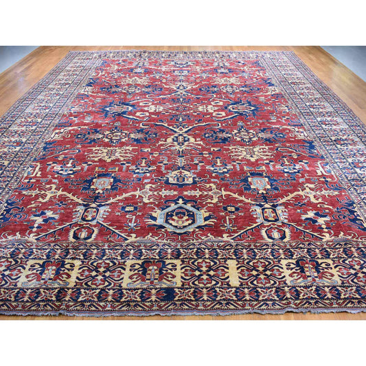 Kazak Wool Hand Knotted Rug Red Ivory 15.9X19.10 -O087978