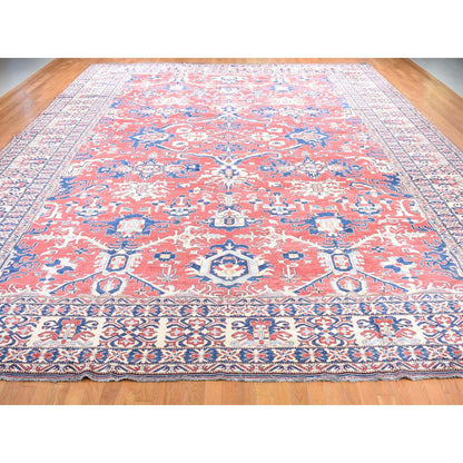 Kazak Wool Hand Knotted Rug Red Ivory 15.9X19.10 -O087978