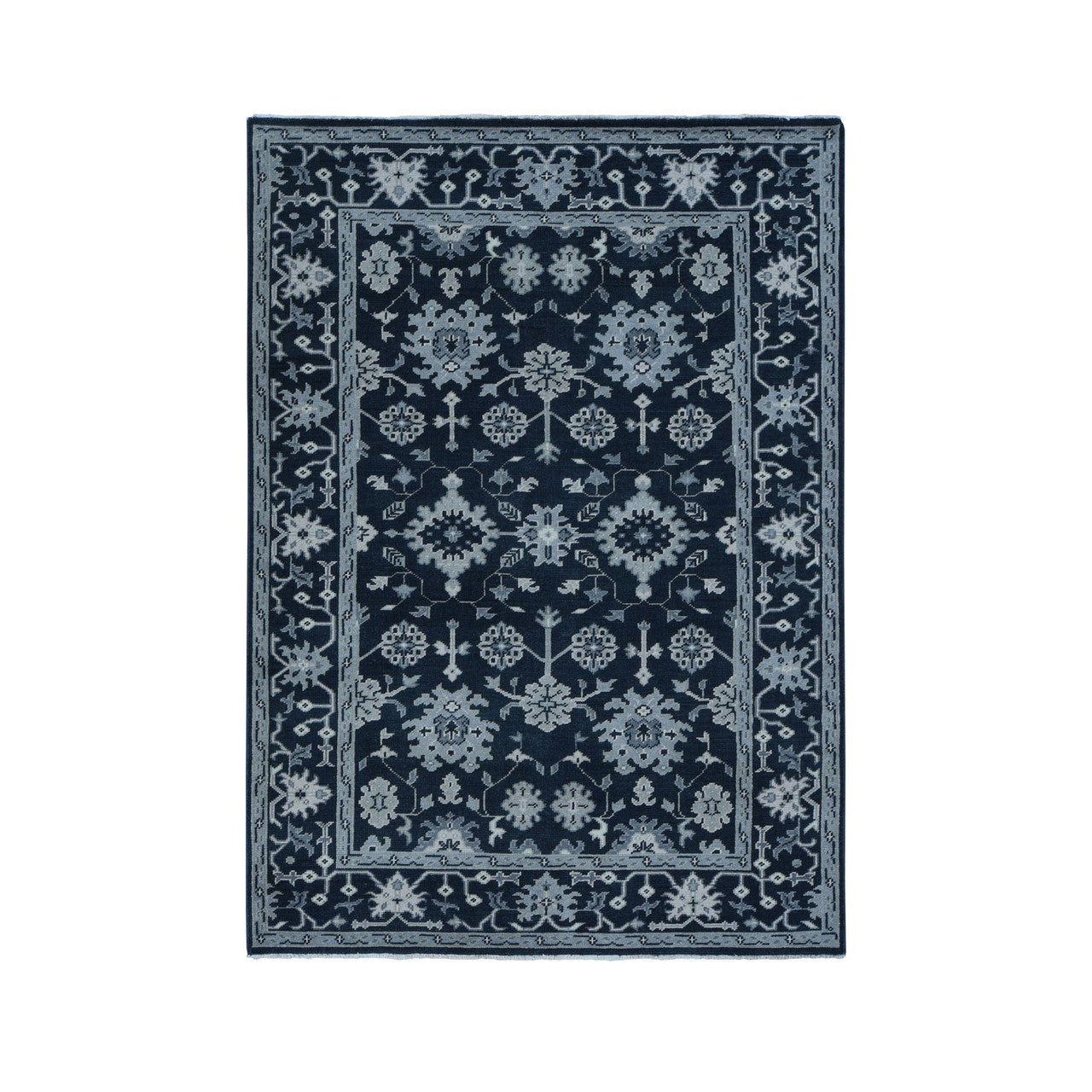 Green 6'1" x 9'0" Oushak And Peshawar Hand knotted Wool Rug - Sku: O087982