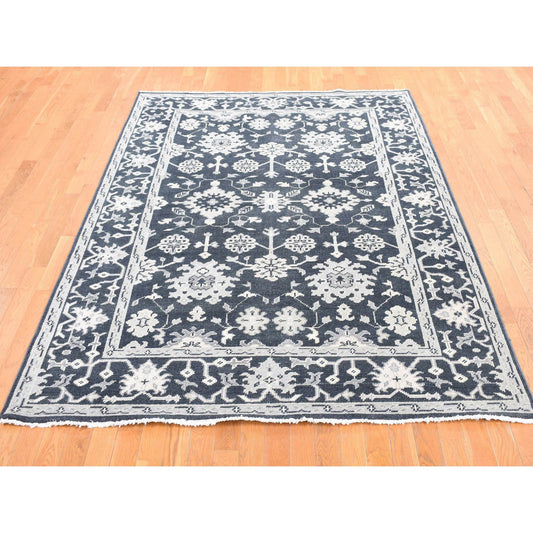 Oushak And Peshawar Wool Hand Knotted Rug Green Green 6.1X9.0 -O087982