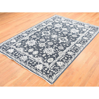 Oushak And Peshawar Wool Hand Knotted Rug Green Green 6.1X9.0 -O087982
