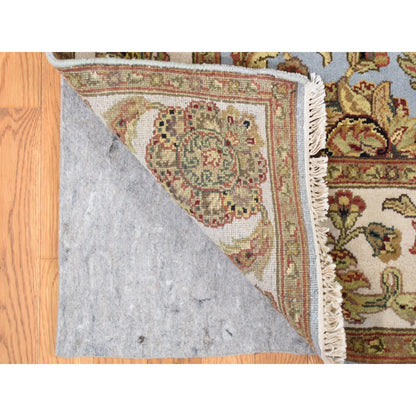 Rajasthan Wool Hand Knotted Rug Grey White 5.0X16.10 -O087983