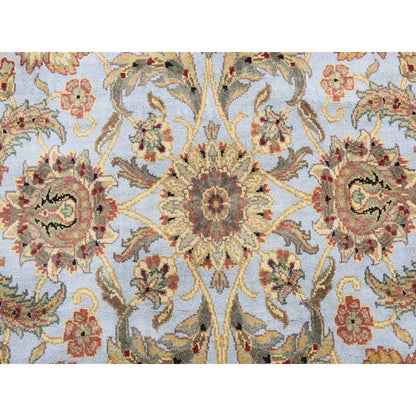 Rajasthan Wool Hand Knotted Rug Grey White 5.0X16.10 -O087983