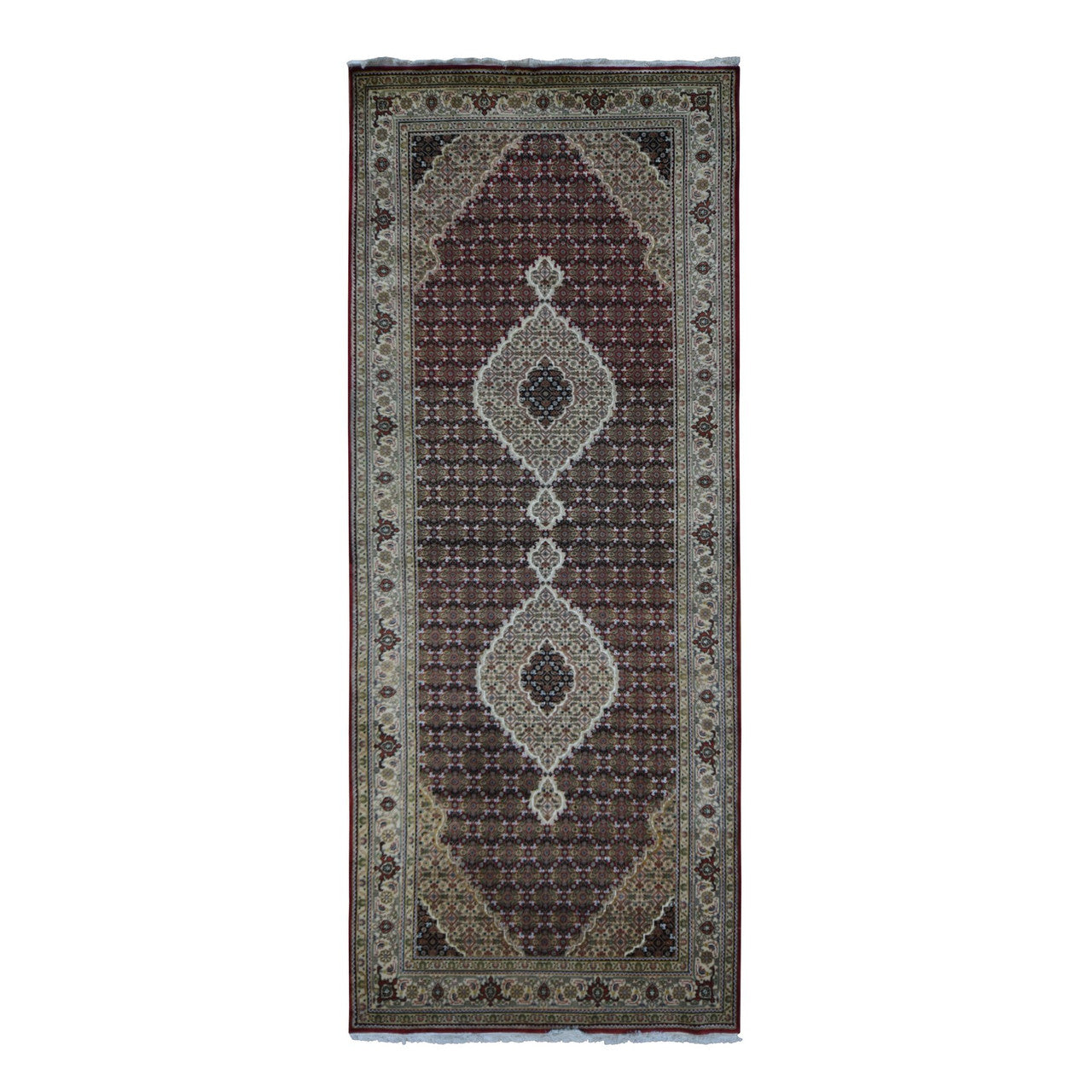 Red 5'0" x 12'9" Fine Oriental Hand knotted Wool Rug -O087985