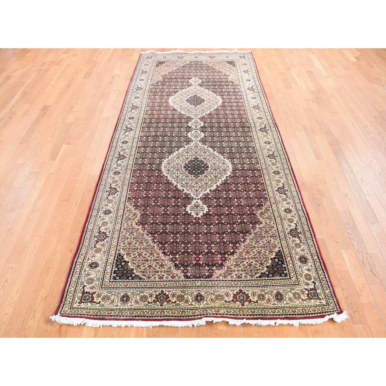 Red 5'0" x 12'9" Fine Oriental Hand knotted Wool Rug -O087985
