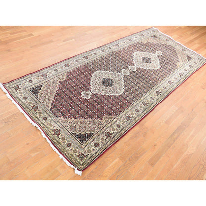 Fine Oriental Wool Hand Knotted Rug Red White 5.0X12.9 -O087985