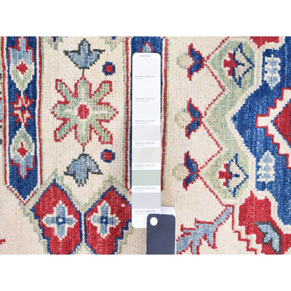 Kazak Wool Hand Knotted Rug Blue White 5.3X19.9 -O087986