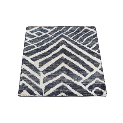 Modern and Contemporary Wool & Silk Hand Knotted Rug Black No Border 2.2X2.2 -O087990