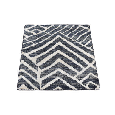 Modern and Contemporary Wool & Silk Hand Knotted Rug Black No Border 2.2X2.2 -O087990