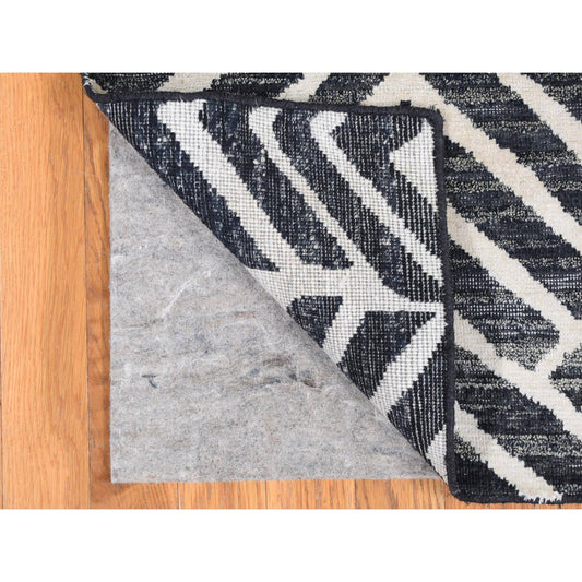 Modern and Contemporary Wool & Silk Hand Knotted Rug Black No Border 2.2X2.2 -O087990